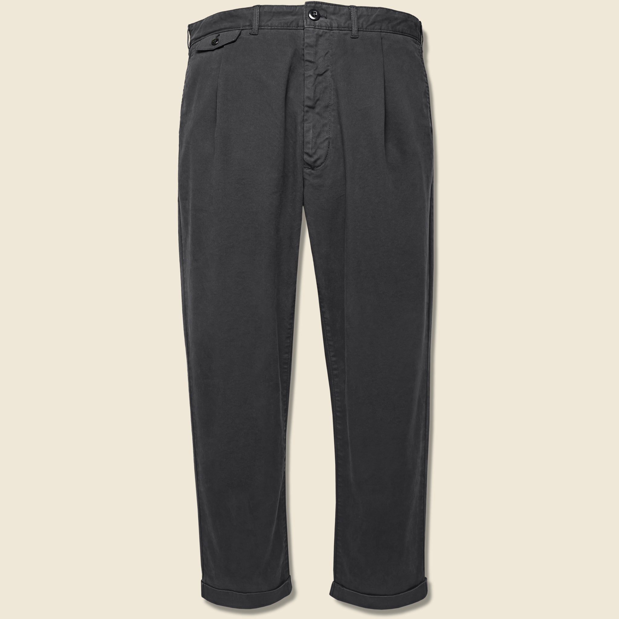 Standard Pleated Chino - Black - Alex Mill - STAG Provisions - Pants - Twill