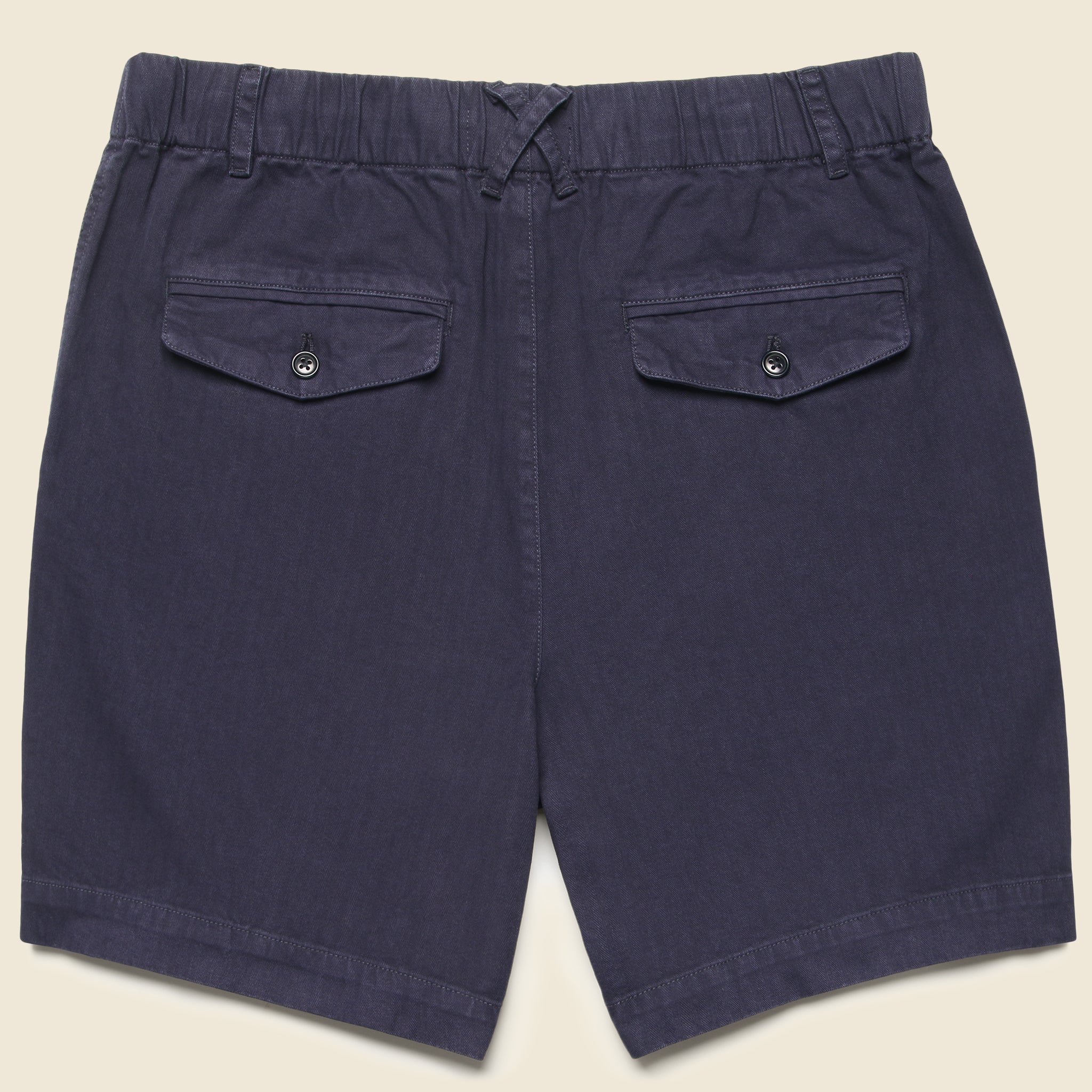 7" Herringbone Pull-On Shorts - Navy - Alex Mill - STAG Provisions - Shorts - Solid
