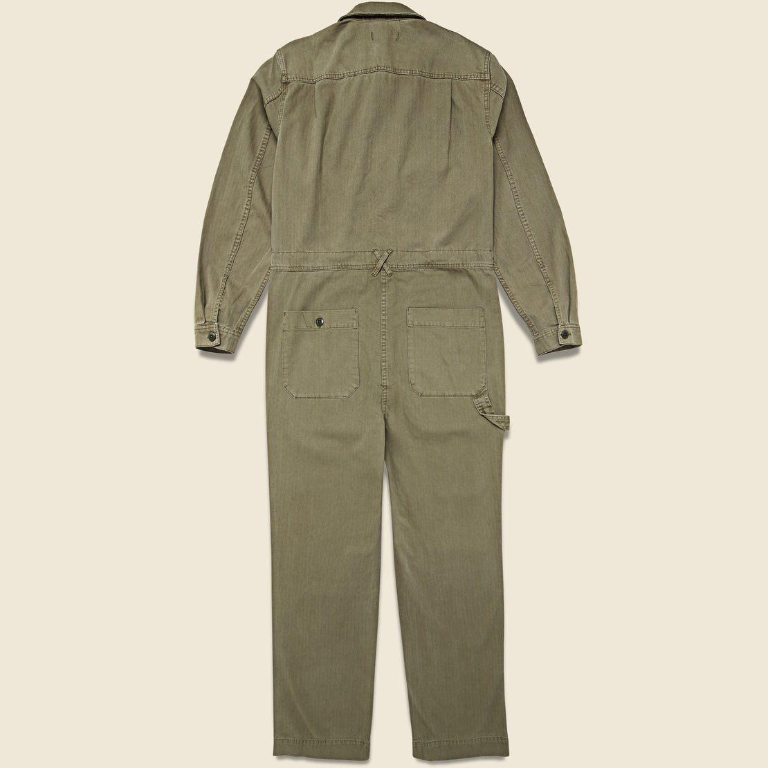 Cotton Herringbone Chino Jumpsuit - Faded Olive - Alex Mill - STAG Provisions - Pants - Jumpsuit