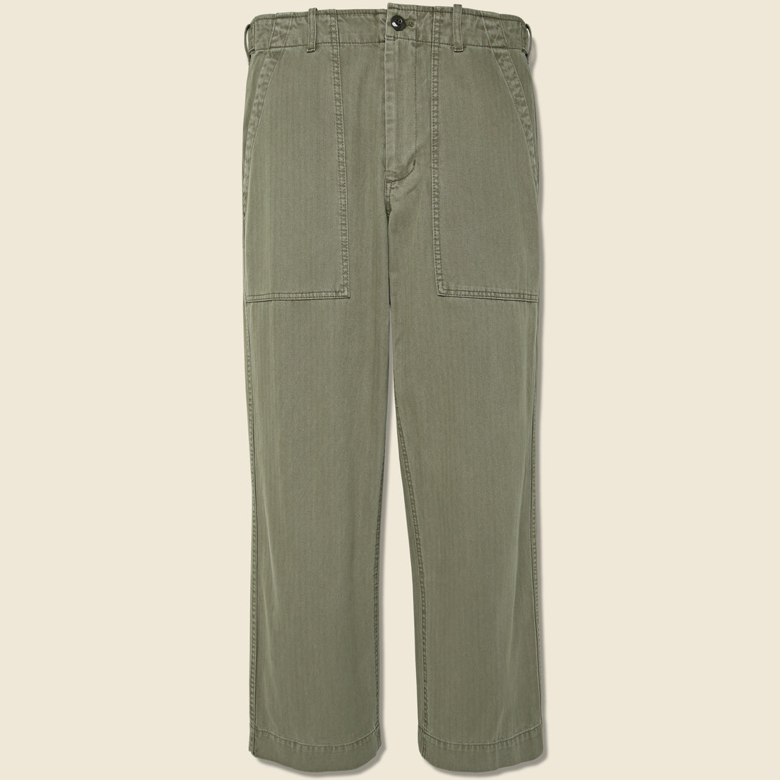 Herringbone Field Pant - Olive