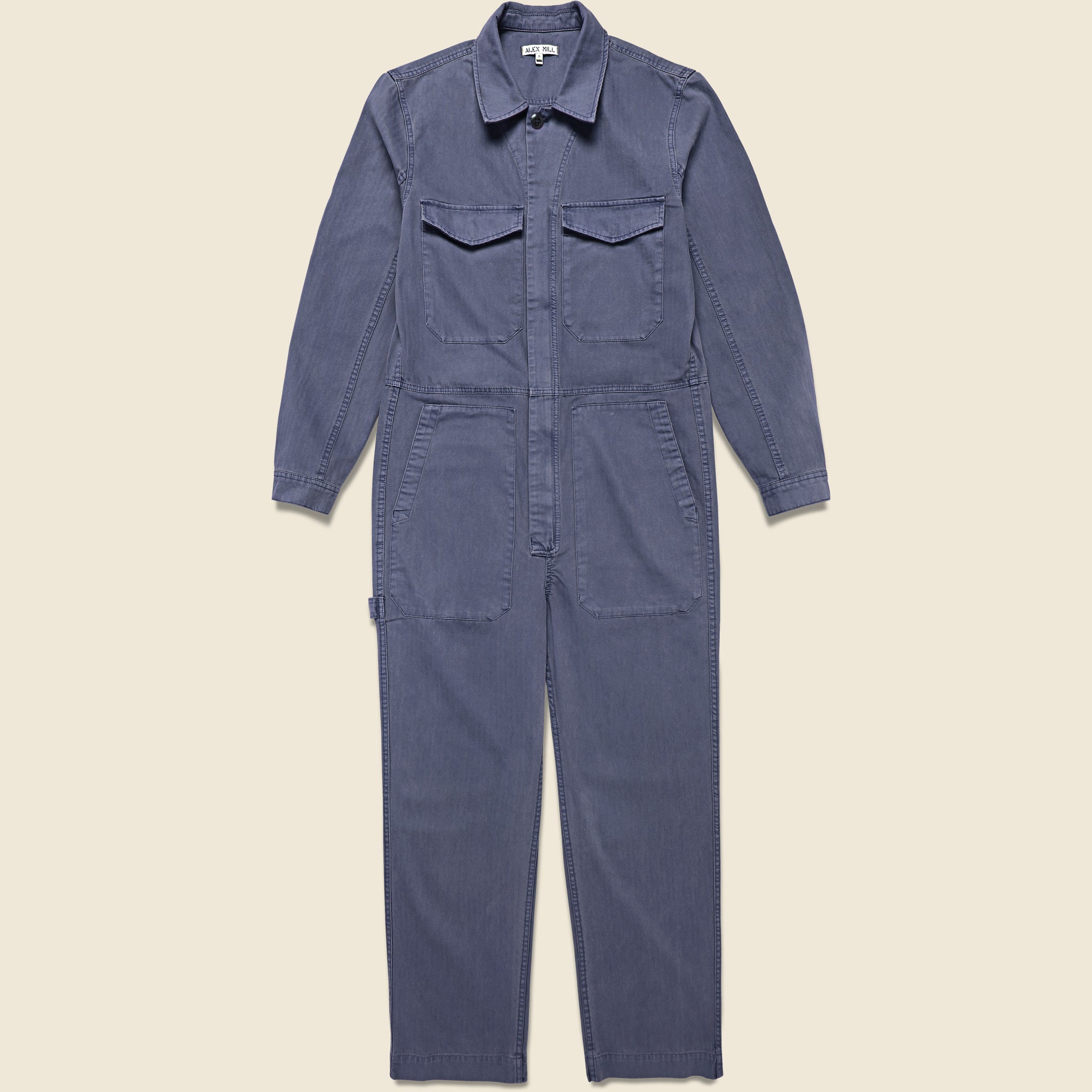 Cotton Herringbone Chino Jumpsuit - Storm Blue - Alex Mill - STAG Provisions - Pants - Jumpsuit