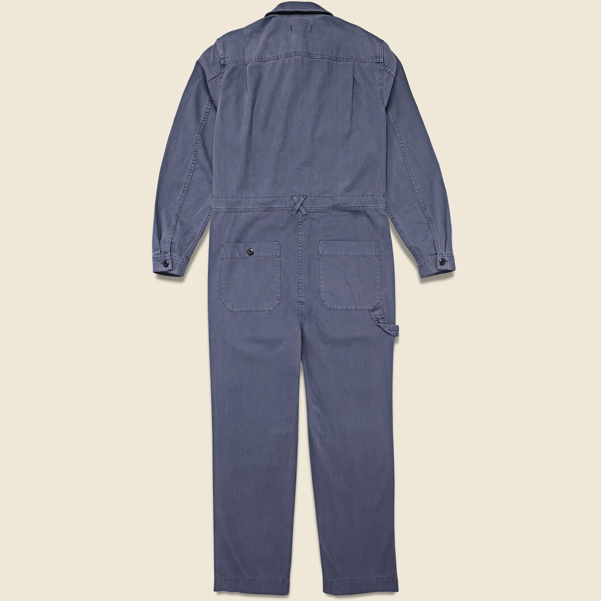 
                          Cotton Herringbone Chino Jumpsuit - Storm Blue - Alex Mill - STAG Provisions - Pants - Jumpsuit
                        