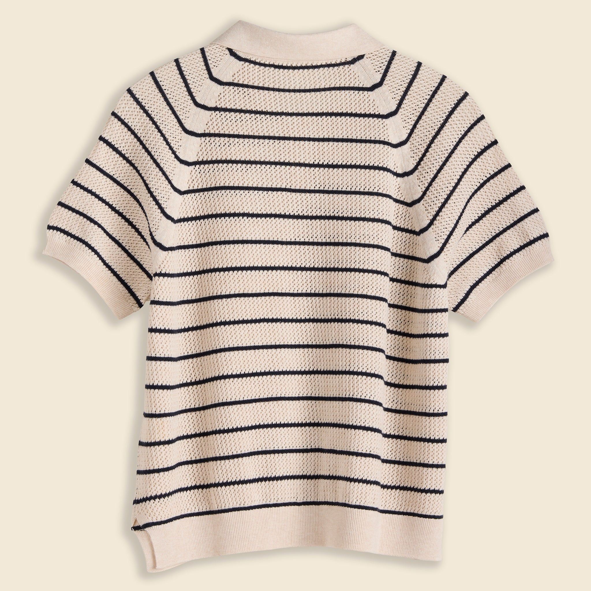 
                          Polo Sweater in Stripe - Ivory/Navy - Alex Mill - STAG Provisions - W - Tops - S/S Knit
                        