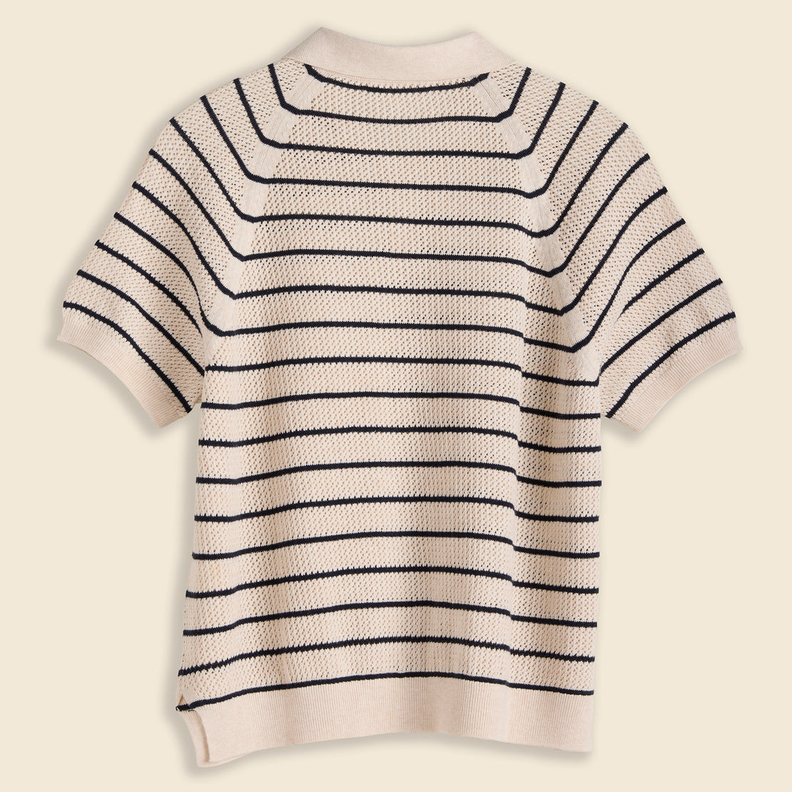 Polo Sweater in Stripe - Ivory/Navy - Alex Mill - STAG Provisions - W - Tops - S/S Knit
