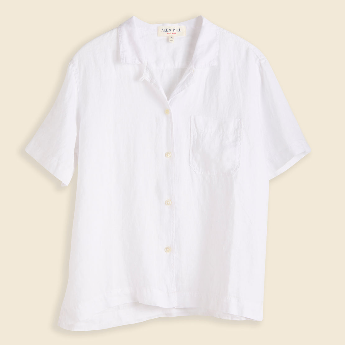 Alex Mill Maddie Camp Shirt in Linen - White