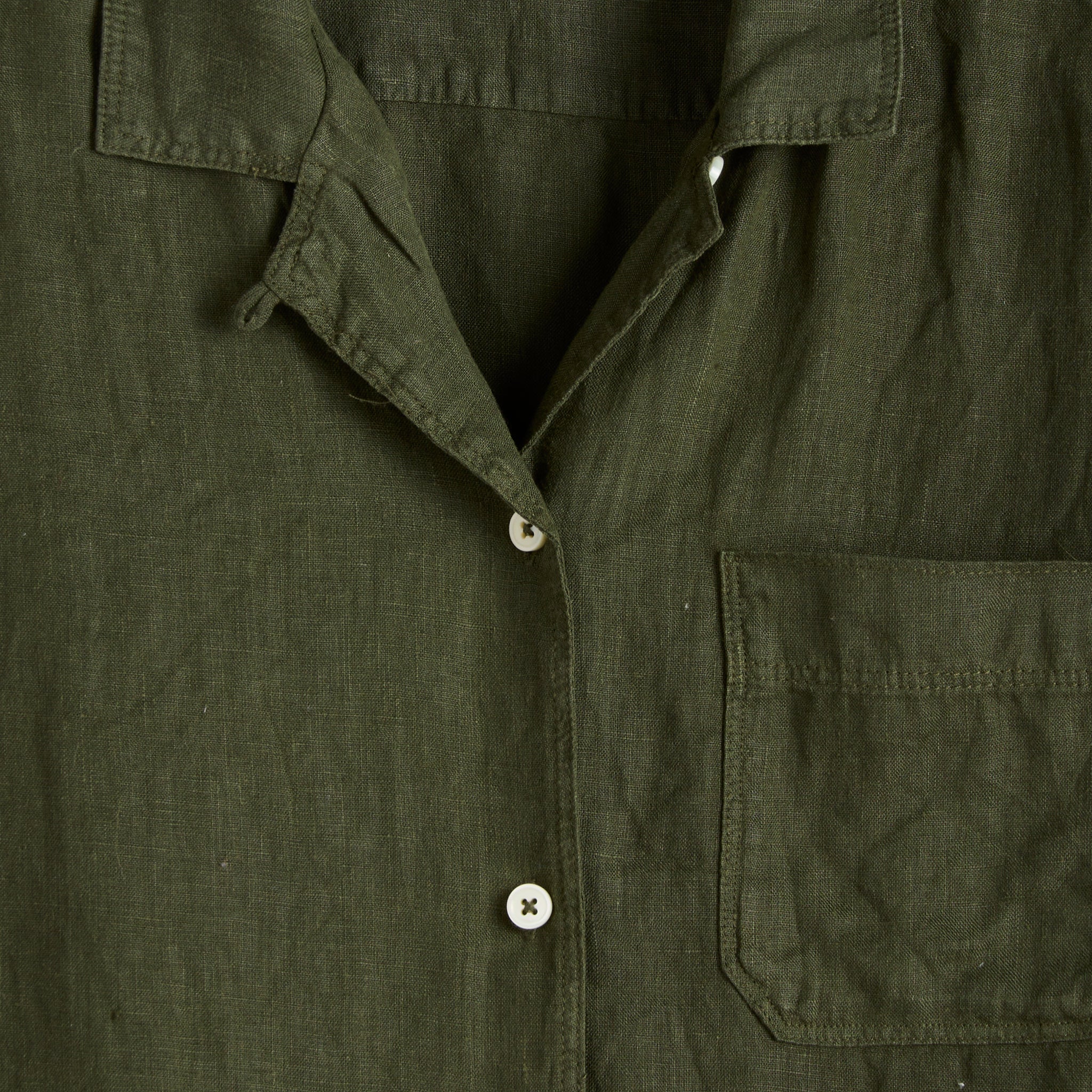 
                          Maddie Camp Shirt in Linen - Pine Needle - Alex Mill - STAG Provisions - W - Tops - S/S Woven
                        