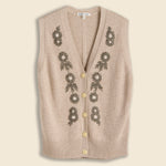 Embroidered Vest in Cotton Linen - Oatmeal - Alex Mill - STAG Provisions - W - Tops - Sweater