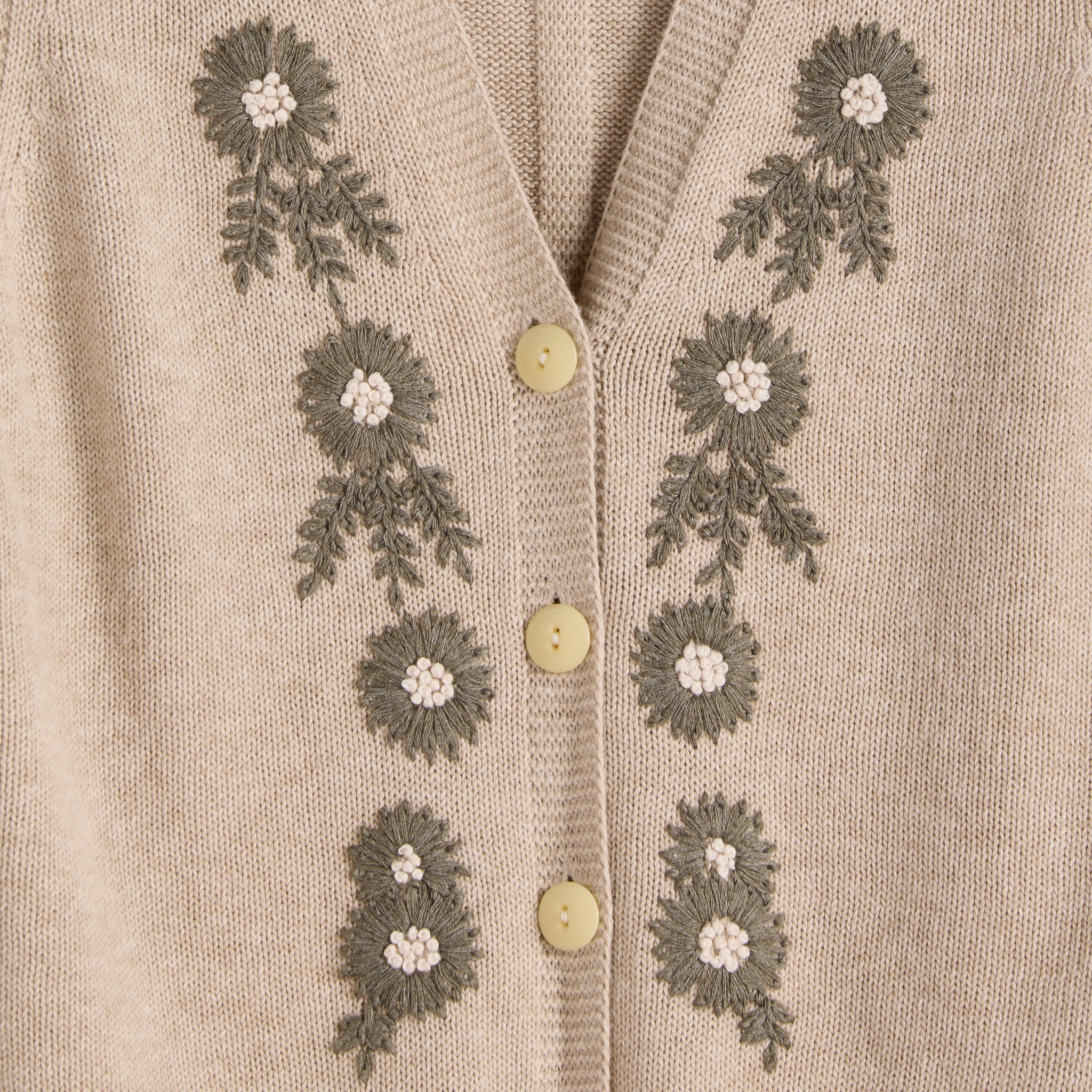 
                          Embroidered Vest in Cotton Linen - Oatmeal - Alex Mill - STAG Provisions - W - Tops - Sweater
                        