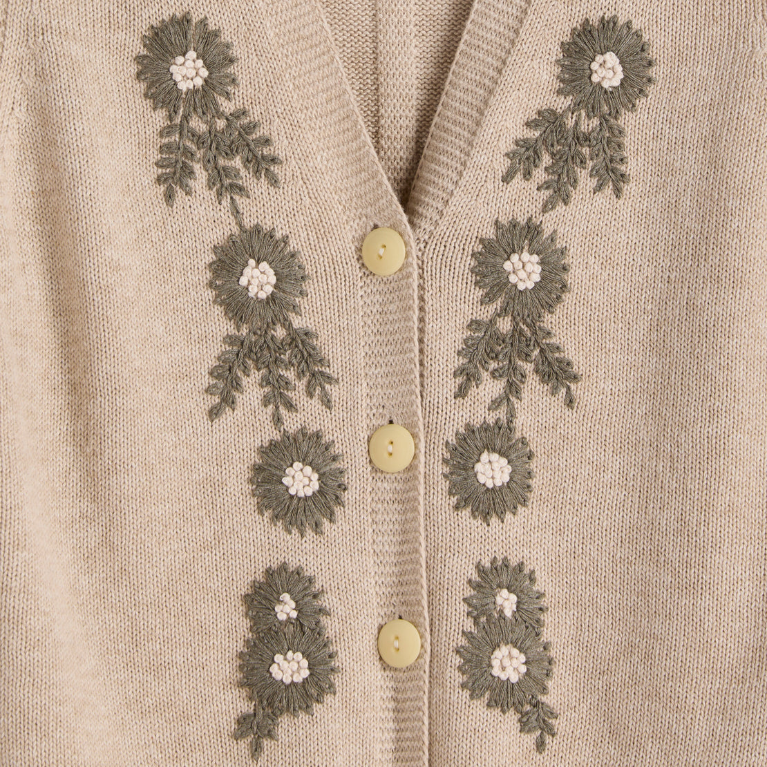 Embroidered Vest in Cotton Linen - Oatmeal - Alex Mill - STAG Provisions - W - Tops - Sweater