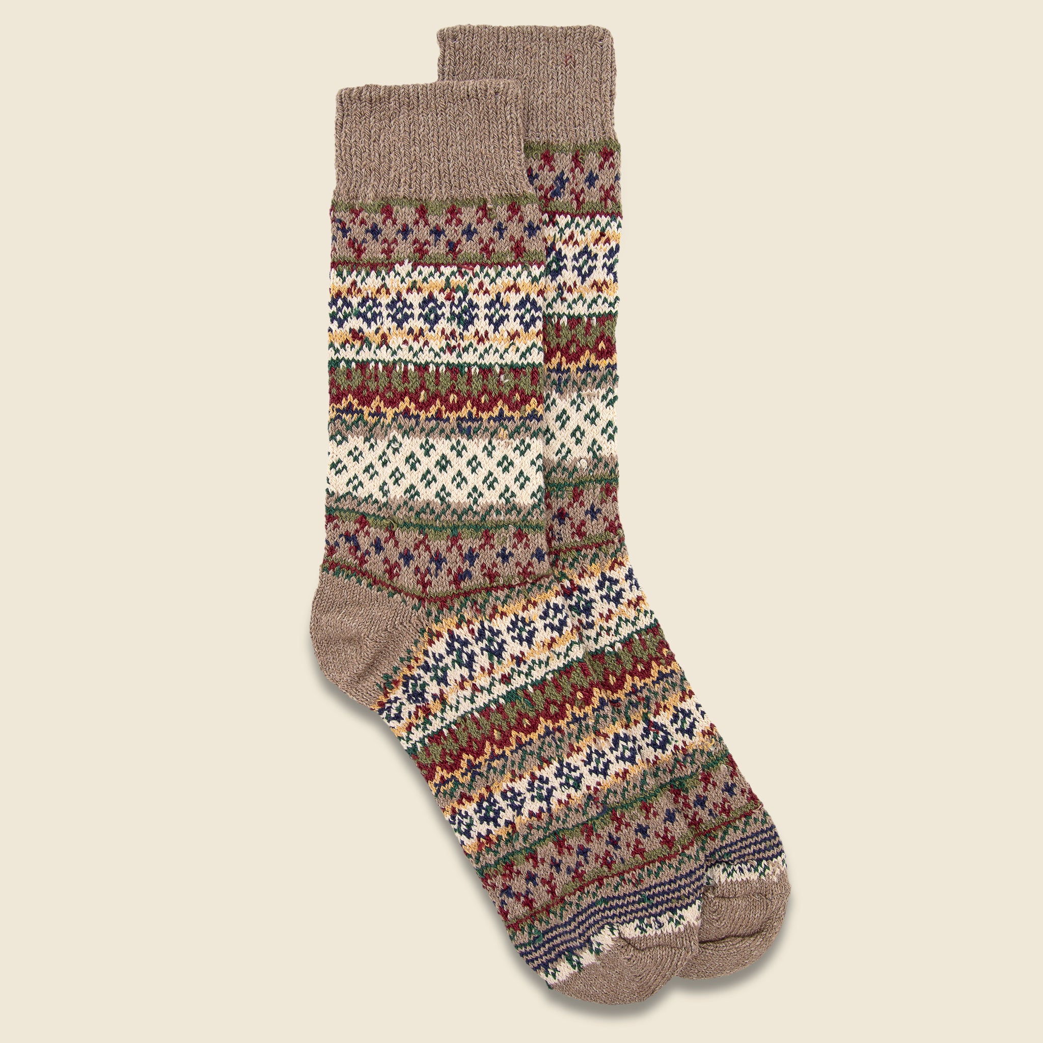 Cotton Fair Isle Crew Sock - Woodland - American Trench - STAG Provisions - Accessories - Socks