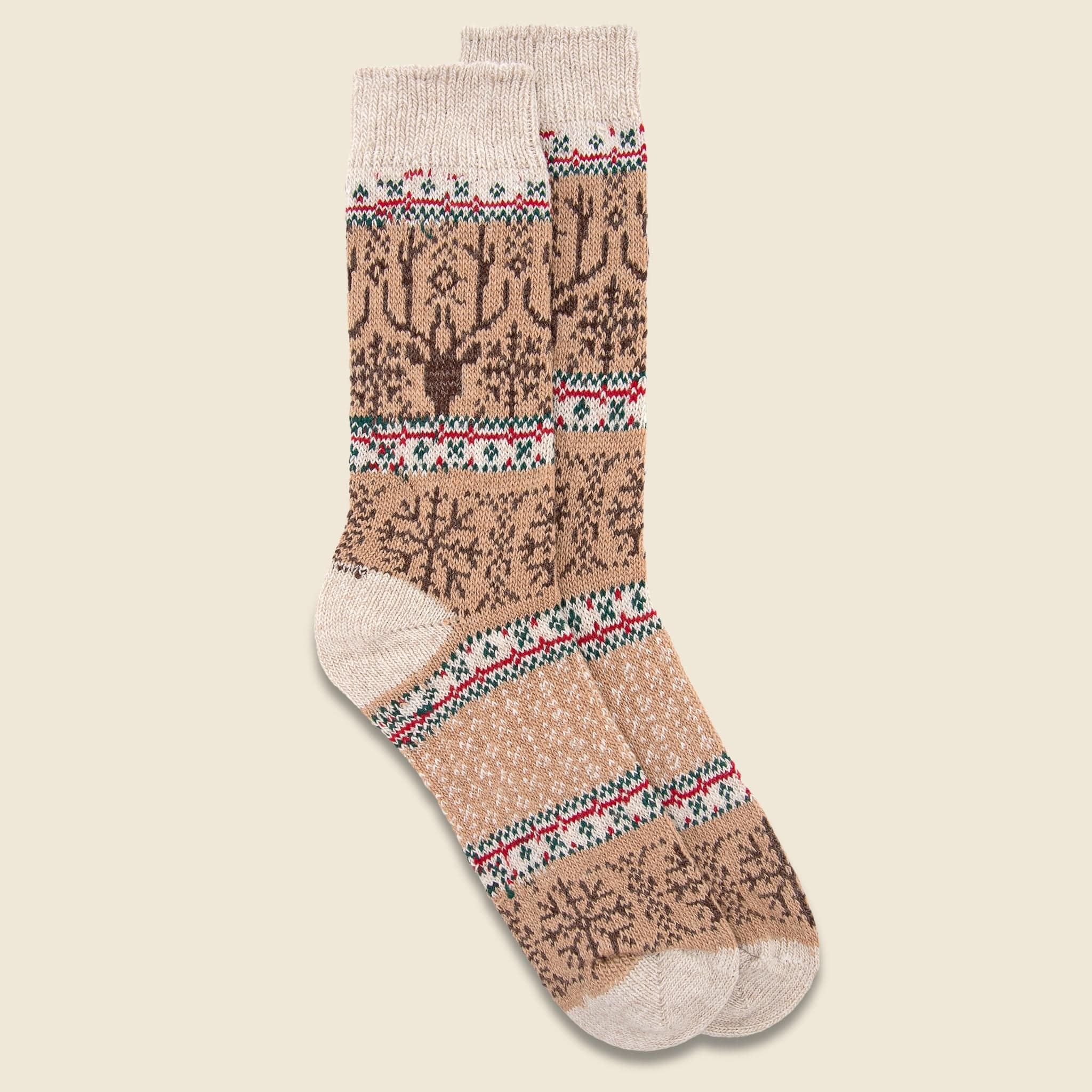 Wool Fair Isle Crew Sock - Rustic - American Trench - STAG Provisions - Accessories - Socks