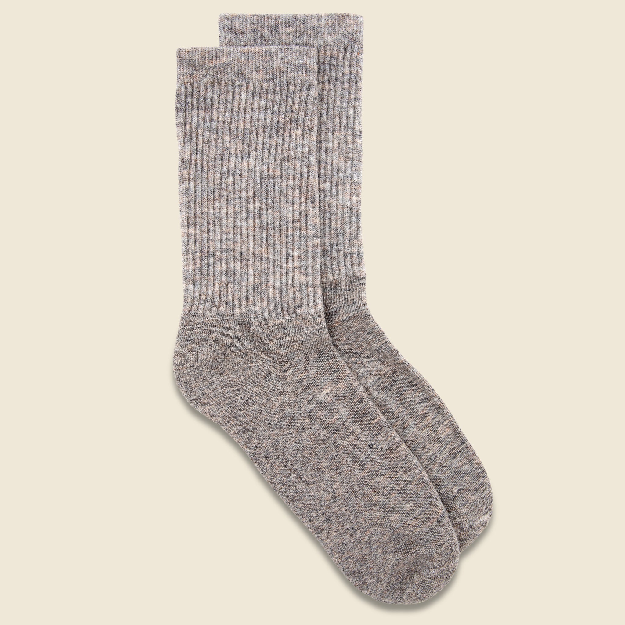 Merino Wool Crew Sock - Taupe Heather - American Trench - STAG Provisions - Accessories - Socks