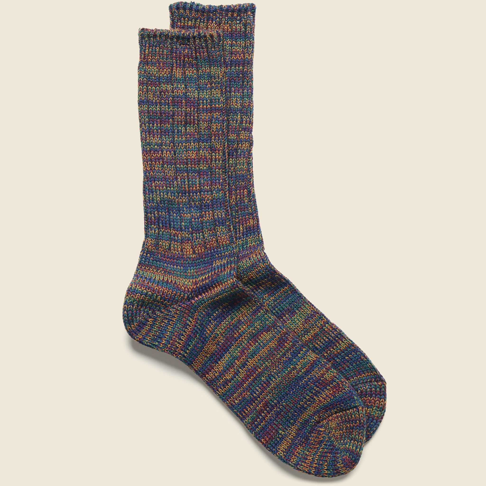 5 Color Mix Crew Sock - Wine