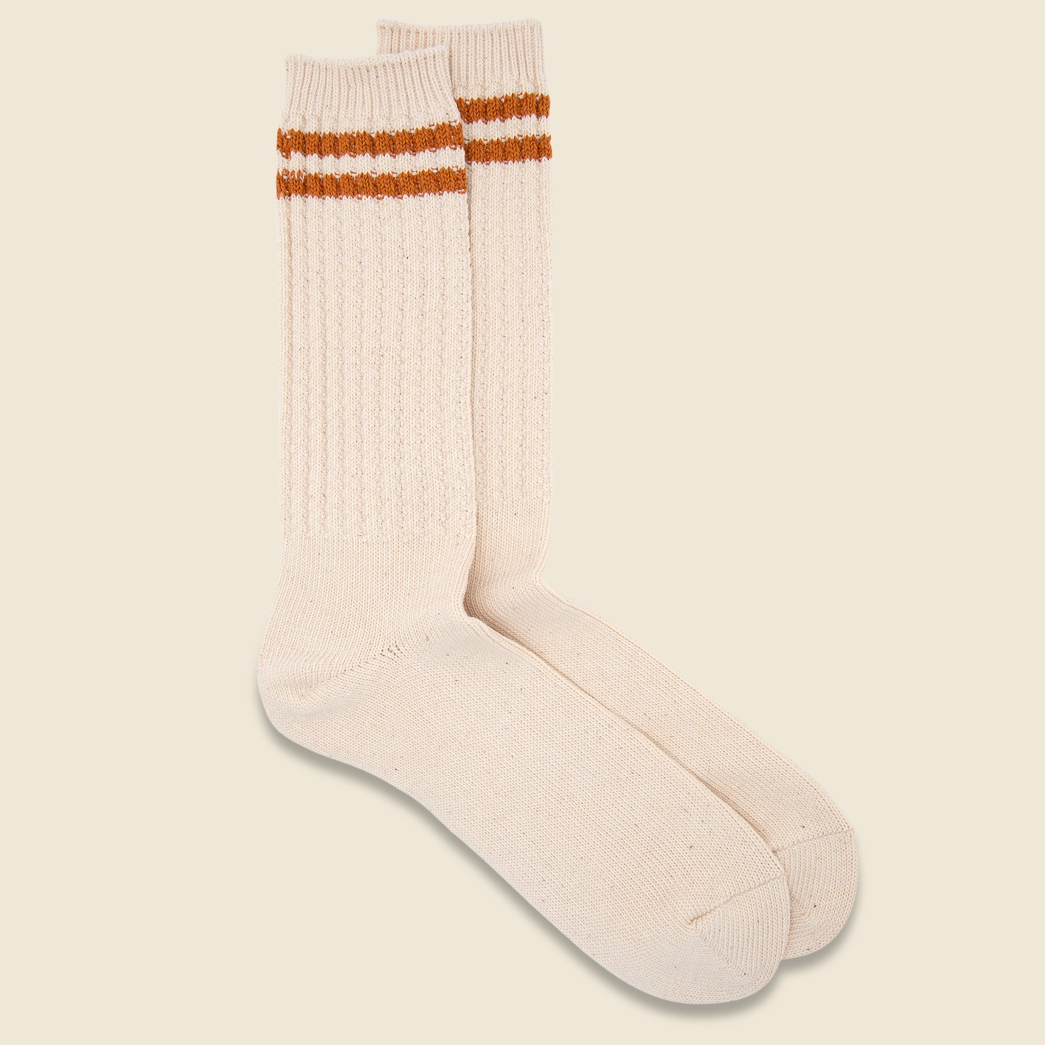 OC 2-Line Pique Rib Crew Sock - Mustard - Anonymous Ism - STAG Provisions - Accessories - Socks