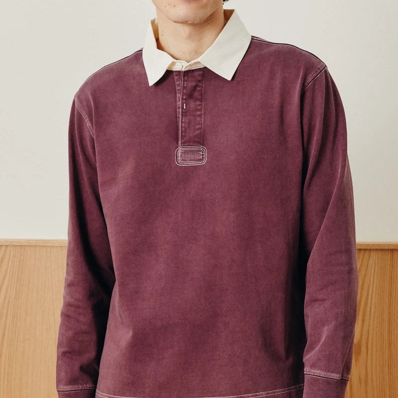 
                          Rugby Shirt - Wine - Corridor - STAG Provisions - Tops - L/S Knit
                        