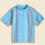 Oh Boy Plaid Button Pullover - Sax - BEAMS BOY - STAG Provisions - W - Tops - S/S Woven