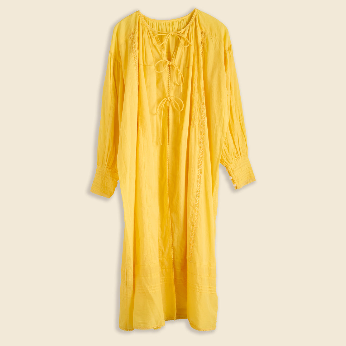 BEAMS BOY Oversized VinLace Dress - Yellow