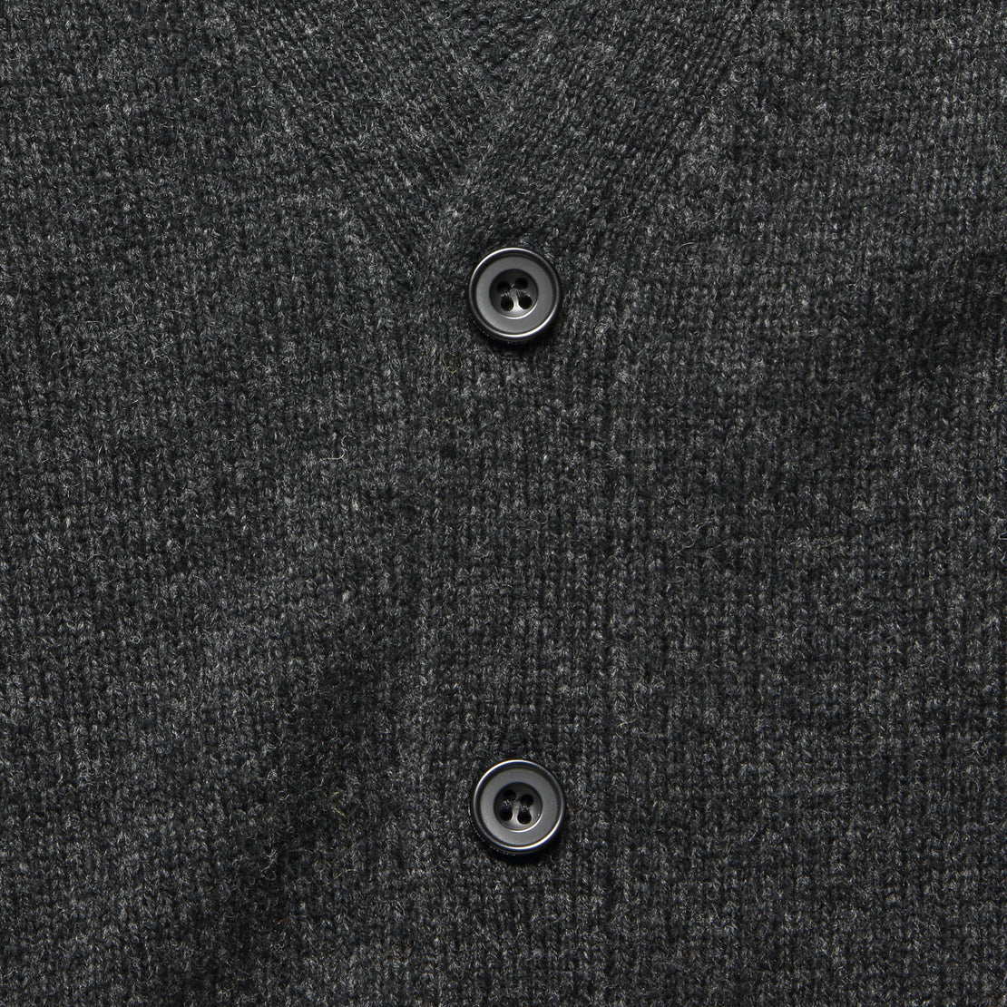 Elbow Patch Cardigan - Charcoal