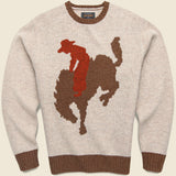 Intarsia Cowboy Crewneck Sweater - Beige - BEAMS+ - STAG Provisions - Tops - Sweater