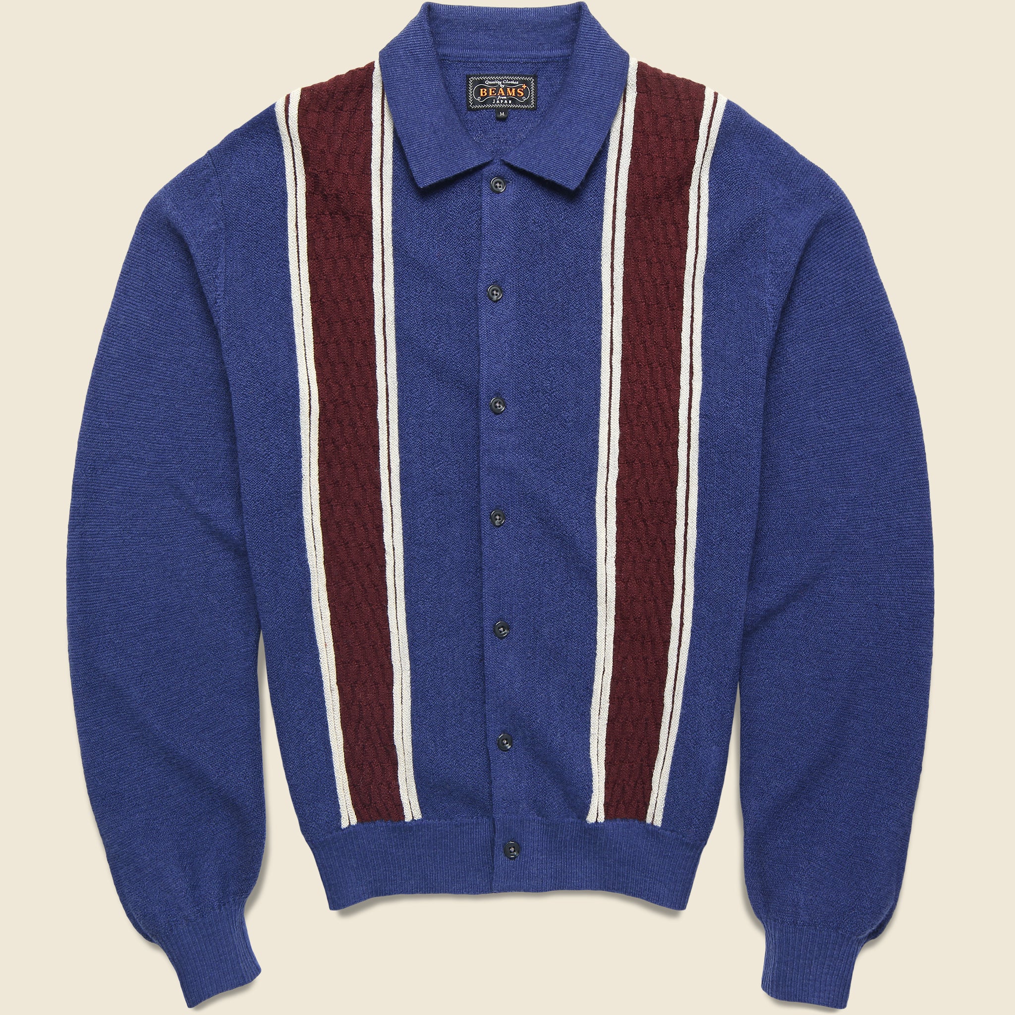 Striped Knit Polo - Blue