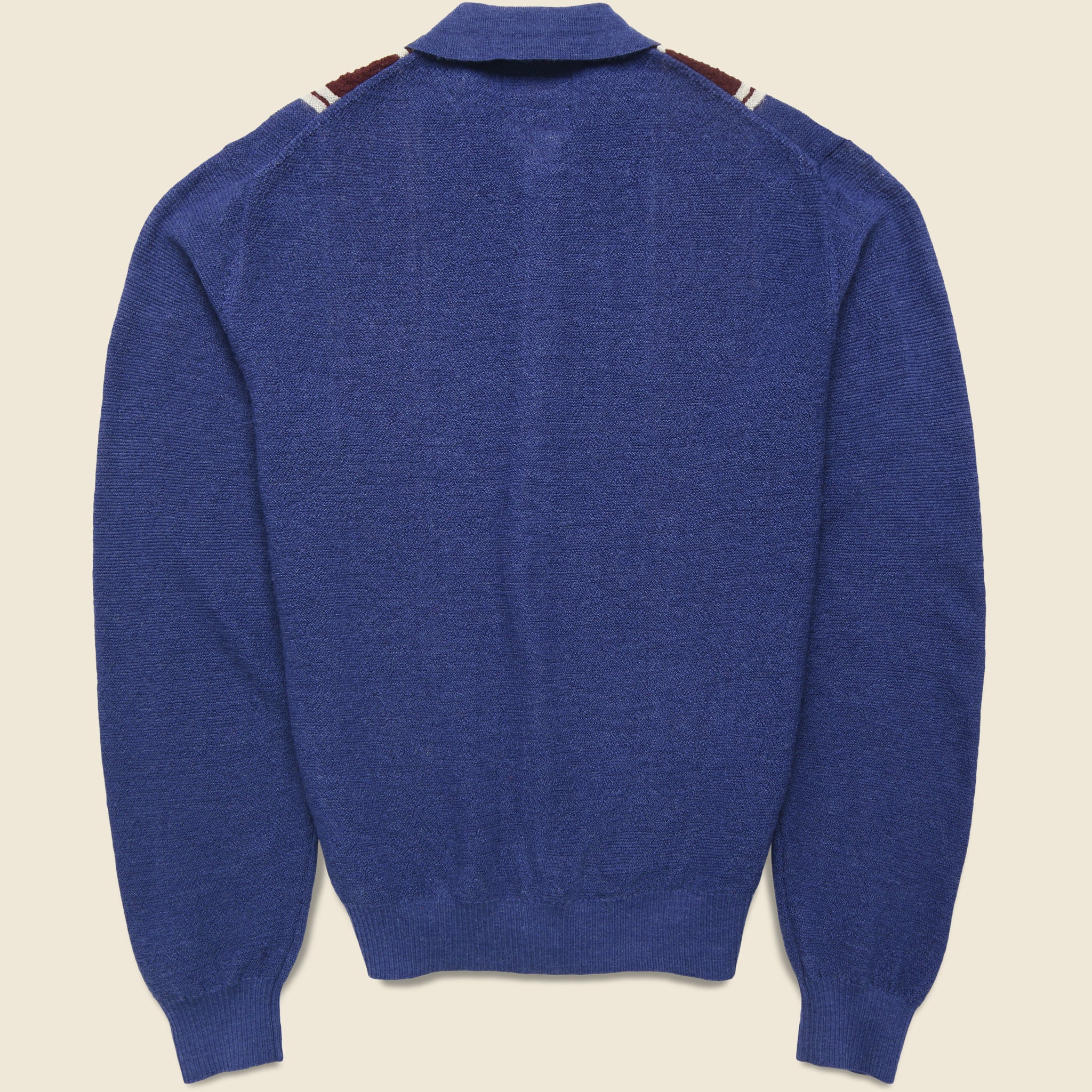
                          Striped Knit Polo - Blue
                        