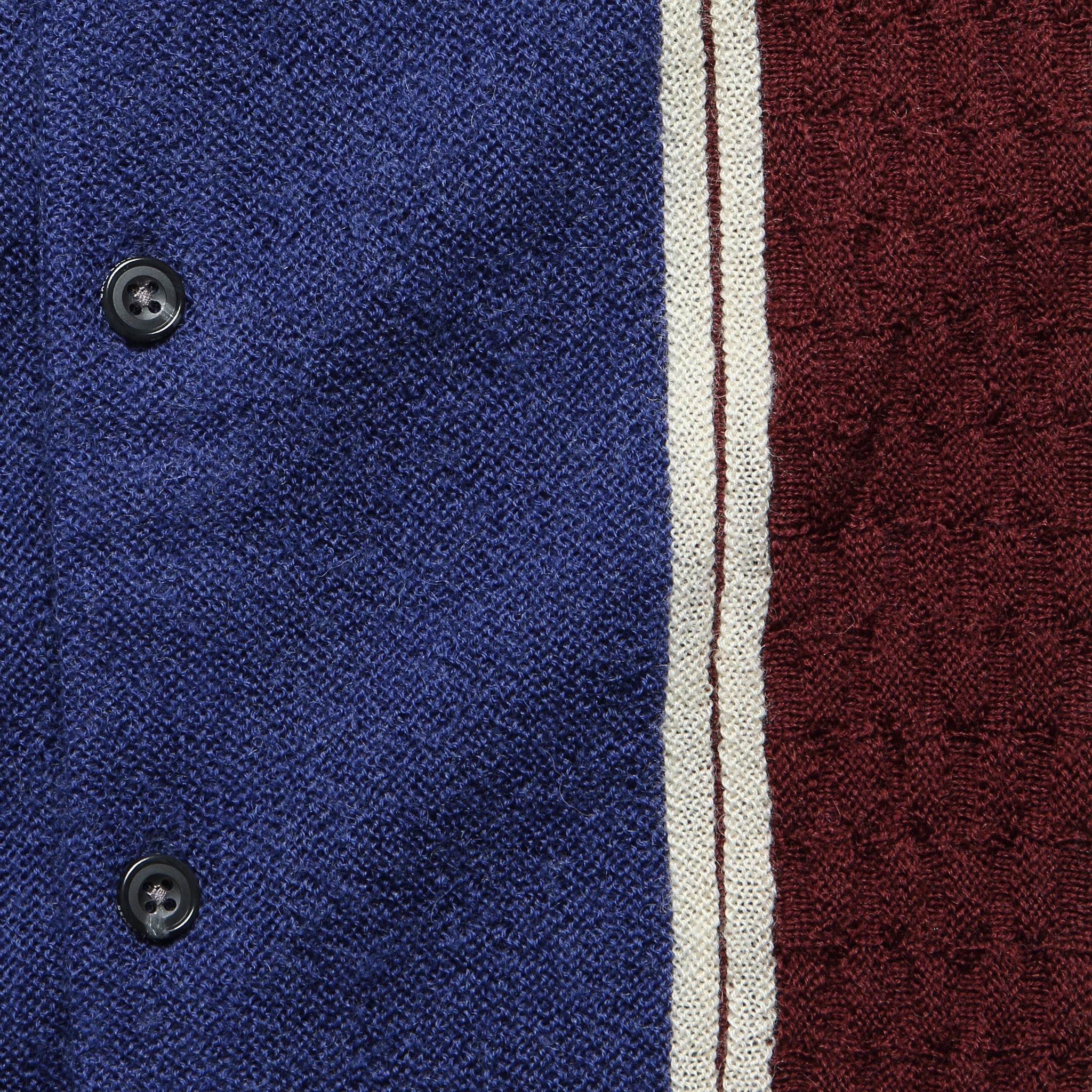 
                          Striped Knit Polo - Blue
                        