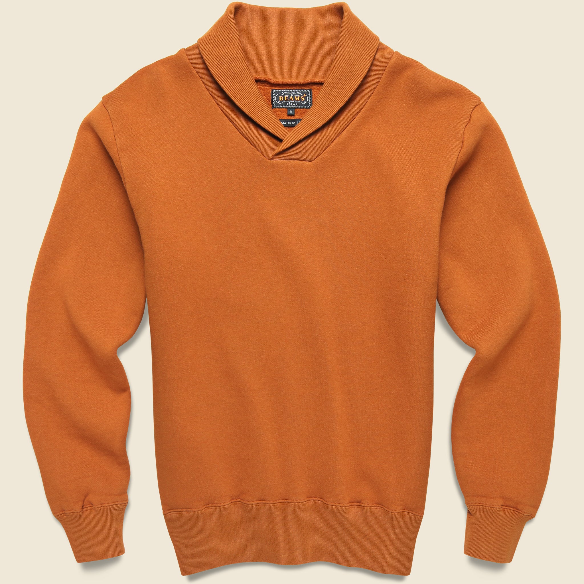 Shawl Collar Sweater - Brick - BEAMS+ - STAG Provisions - Tops - Fleece / Sweatshirt