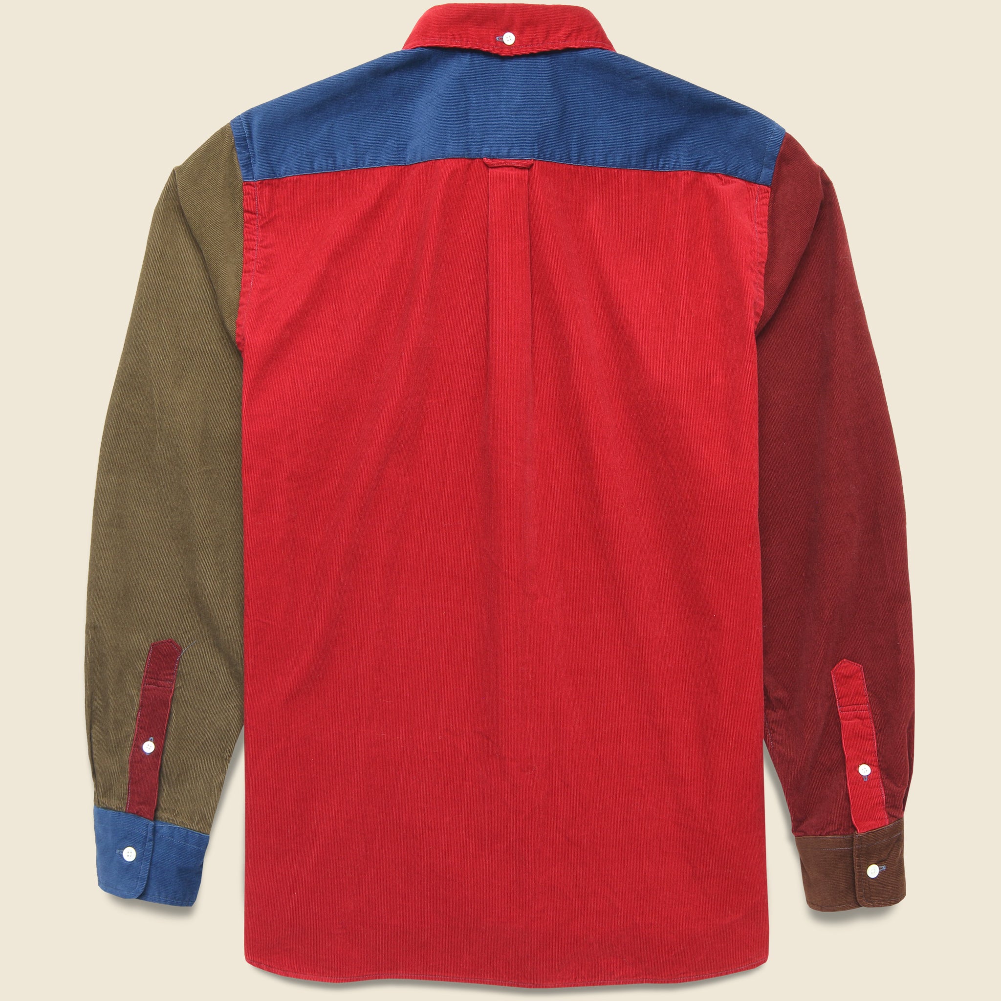 
                          Corduroy Panel Shirt - Red/Multi - BEAMS+ - STAG Provisions - Tops - L/S Woven - Corduroy
                        