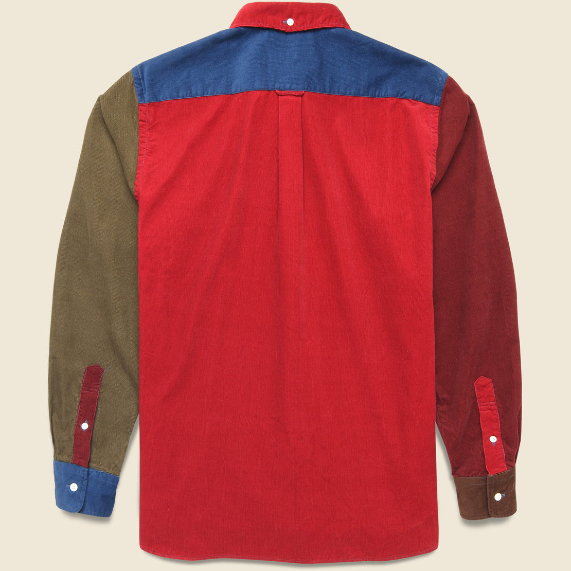 Corduroy Panel Shirt - Red/Multi - BEAMS+ - STAG Provisions - Tops - L/S Woven - Corduroy