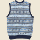 Button Knit Vest - Indigo Fair Isle - BEAMS+ - STAG Provisions - Tops - Sweater