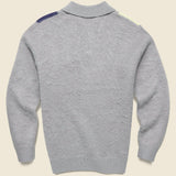 Shaggy Knit Sweater Polo - Grey - BEAMS+ - STAG Provisions - Tops - Sweater