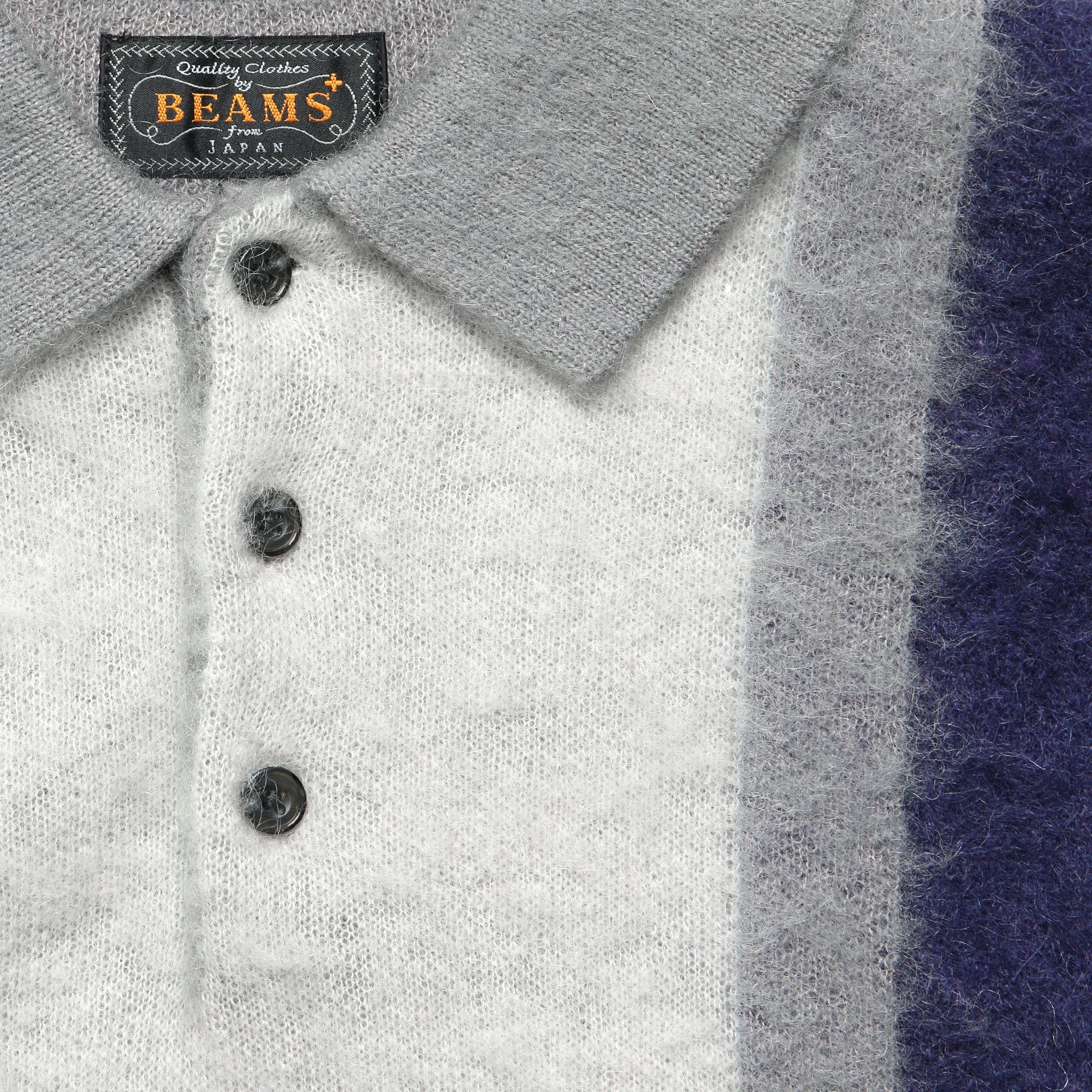 
                          Shaggy Knit Sweater Polo - Grey - BEAMS+ - STAG Provisions - Tops - Sweater
                        