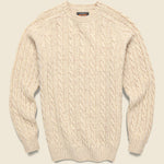 Cable Crewneck Sweater - Beige - BEAMS+ - STAG Provisions - Tops - Sweater