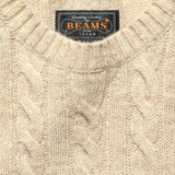 Cable Crewneck Sweater - Beige - BEAMS+ - STAG Provisions - Tops - Sweater