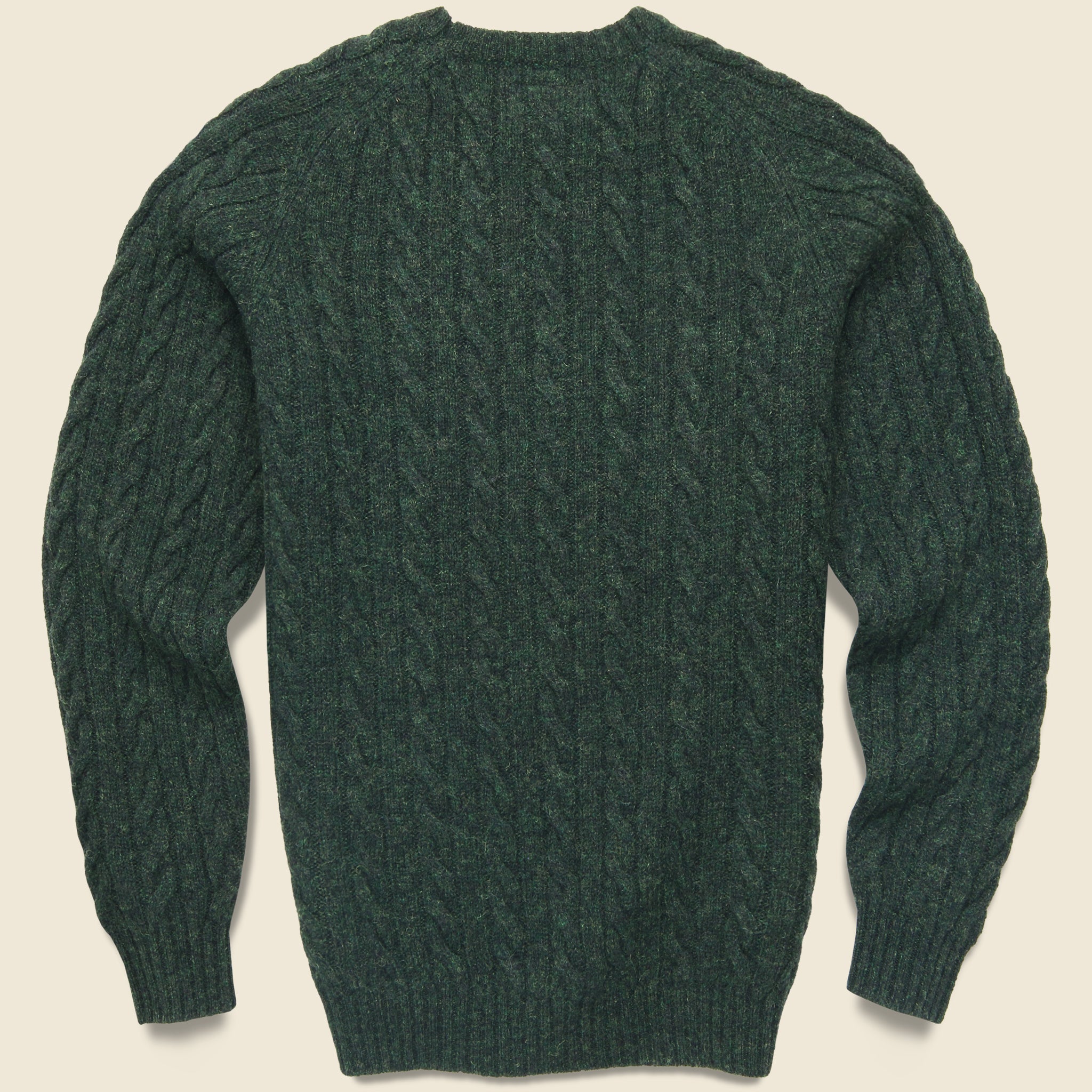 
                          Cable Crewneck Sweater - Green - BEAMS+ - STAG Provisions - Tops - Sweater
                        