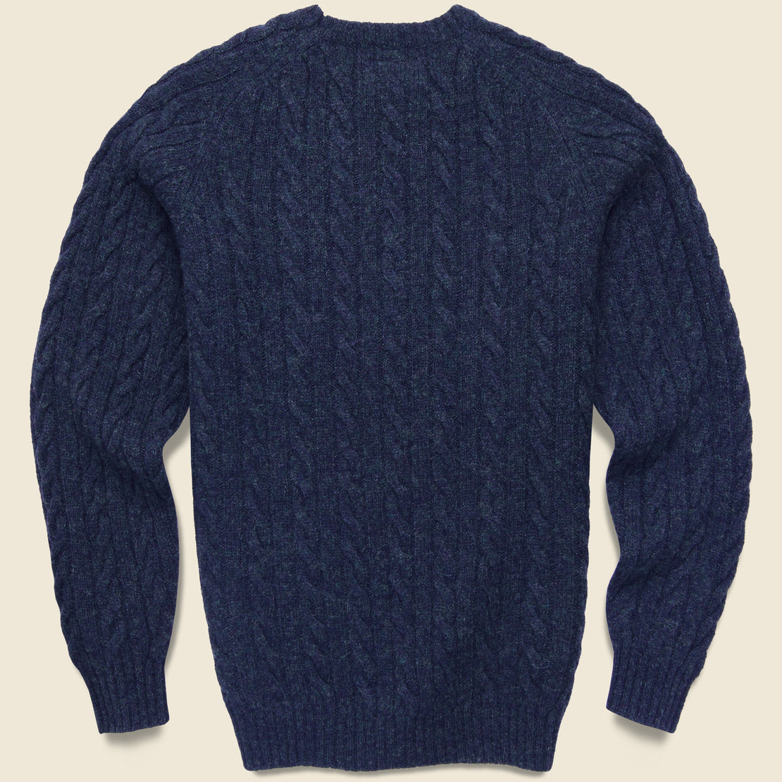 Cable Crewneck Sweater - Navy - BEAMS+ - STAG Provisions - Tops - Sweater