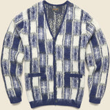 Double Jacquard Check Pattern Cardigan - Navy - BEAMS+ - STAG Provisions - Tops - Sweater