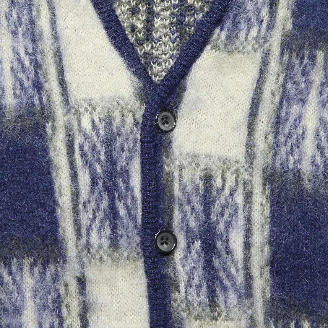 Double Jacquard Check Pattern Cardigan - Navy - BEAMS+ - STAG Provisions - Tops - Sweater