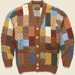 Hand-Knit Cable Cardigan - Cable/Multi/Brown - BEAMS+ - STAG Provisions - Tops - Sweater