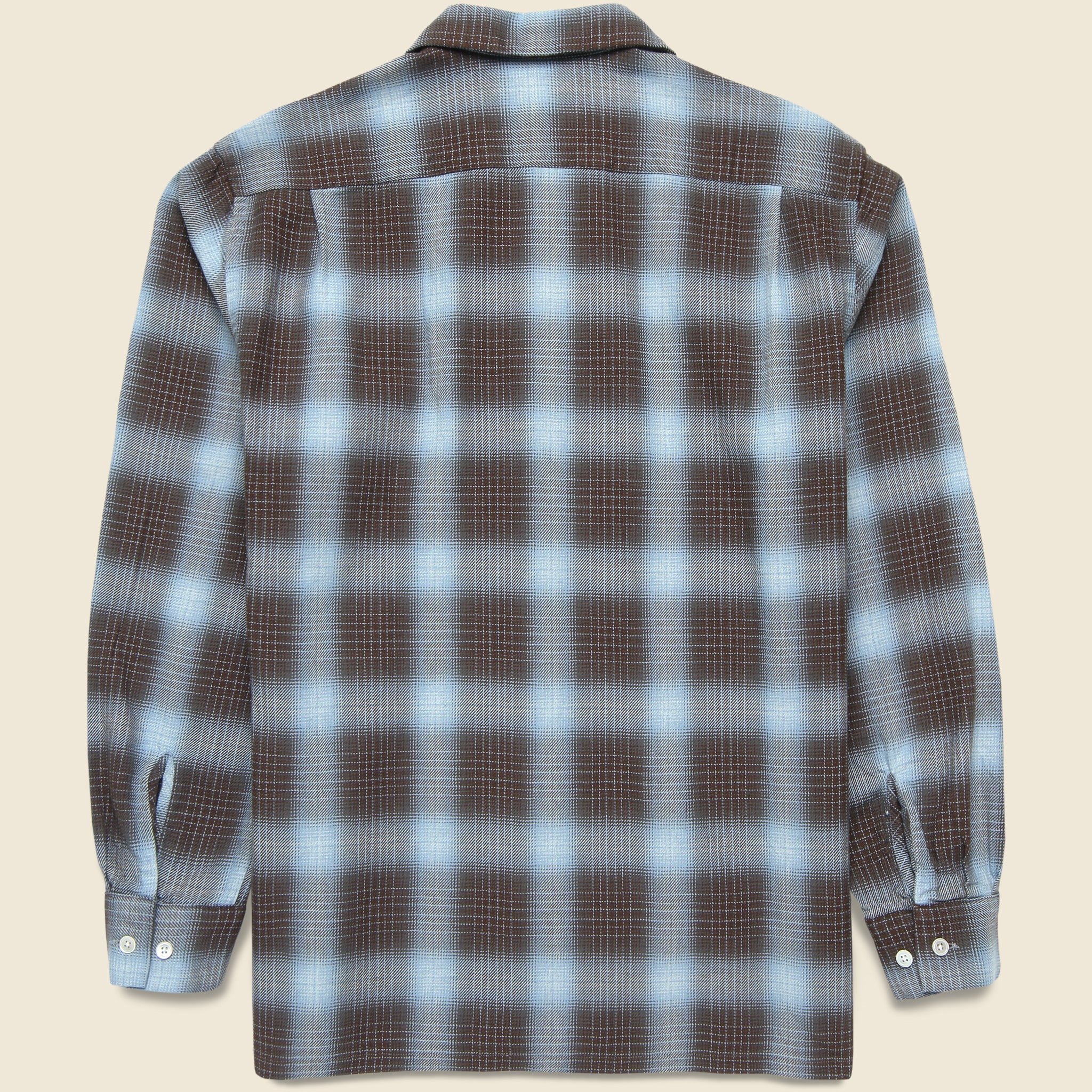 
                          Open Collar Ombre Plaid Shirt - Brown - BEAMS+ - STAG Provisions - Tops - L/S Woven - Plaid
                        