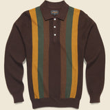 Knit Stripe Polo - Brown - BEAMS+ - STAG Provisions - Tops - Sweater