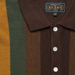 Knit Stripe Polo - Brown - BEAMS+ - STAG Provisions - Tops - Sweater