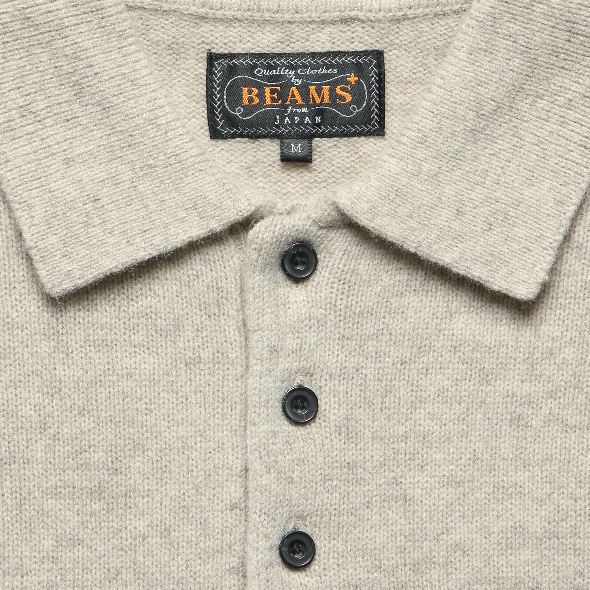 
                          Knit Polo - Beige - BEAMS+ - STAG Provisions - Tops - Sweater
                        