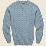 Cable Crewneck Sweater - Sax - BEAMS+ - STAG Provisions - Tops - Sweater