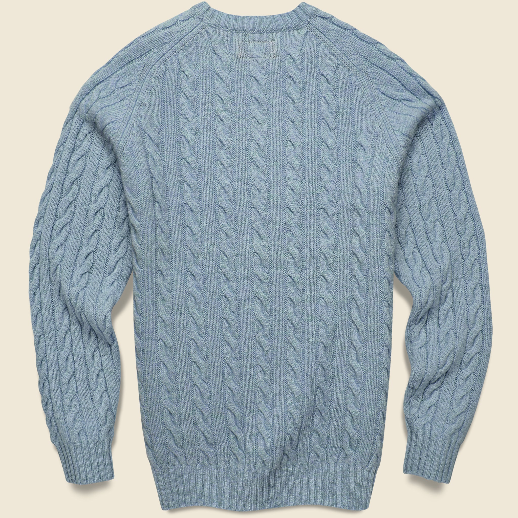 
                          Cable Crewneck Sweater - Sax - BEAMS+ - STAG Provisions - Tops - Sweater
                        