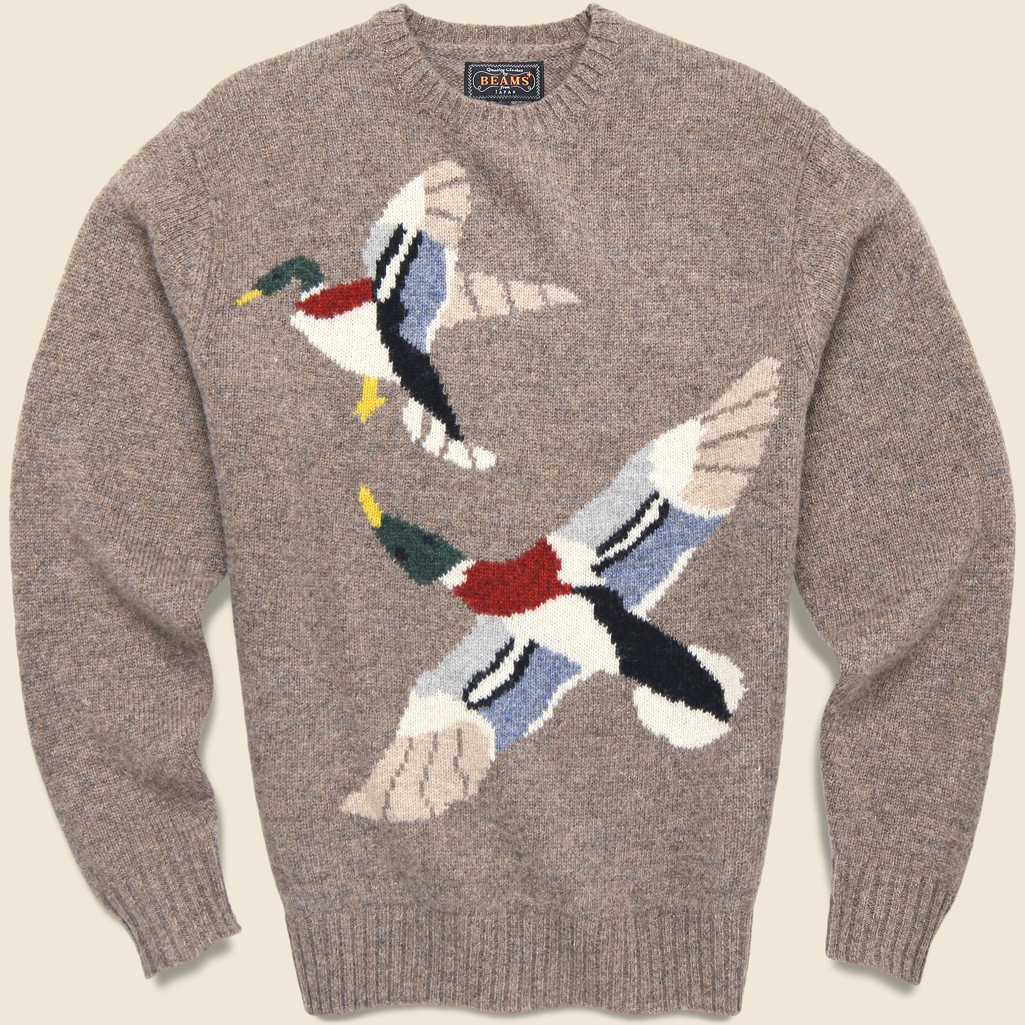 Crew Intarsia Duck Sweater - Beige