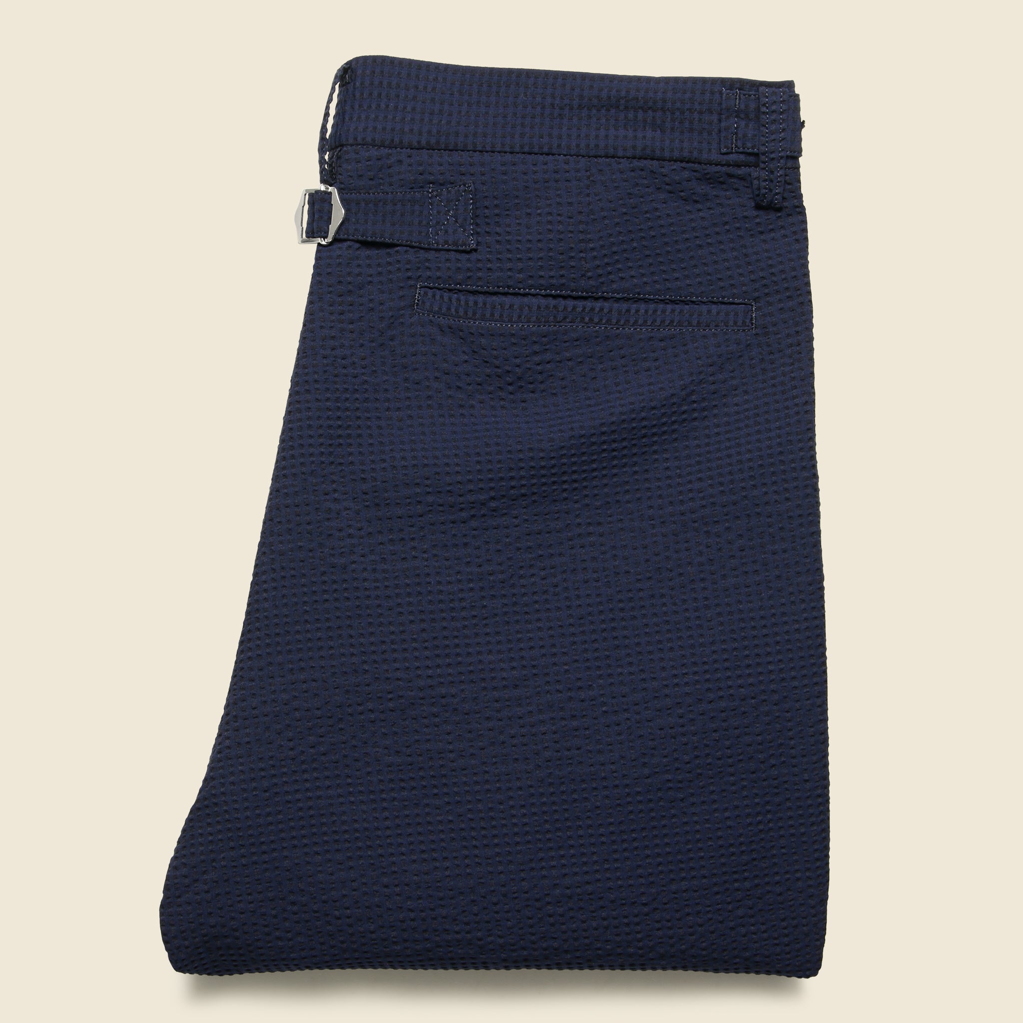 
                          IVY Ankle-Cut Seersucker Trousers - Navy - BEAMS+ - STAG Provisions - Suiting - Suit Pant
                        