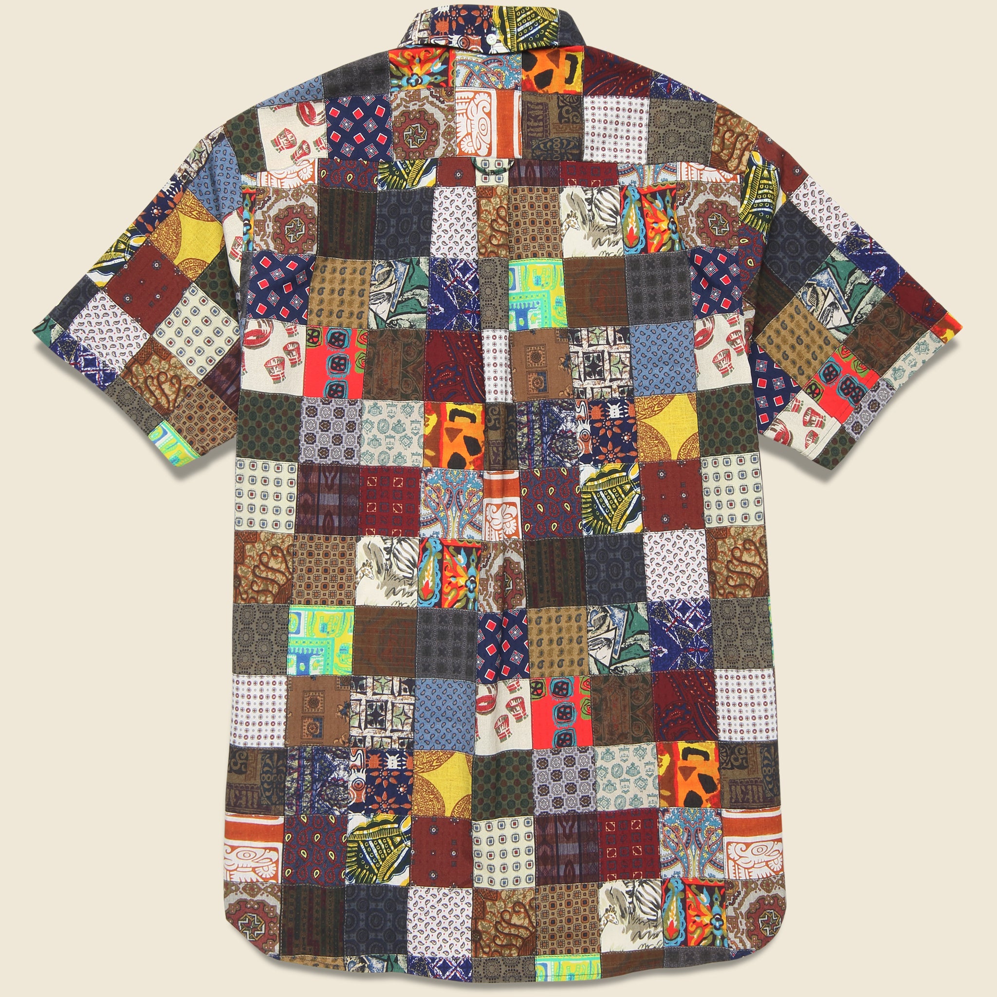 
                          Pullover Short Sleeve Patchwork Print Shirt - Brown/Multi - BEAMS+ - STAG Provisions - Tops - S/S Woven - Other Pattern
                        