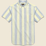 Short Sleeve Shadow Stripe - Light Blue/Yellow - BEAMS+ - STAG Provisions - Tops - S/S Woven - Stripe