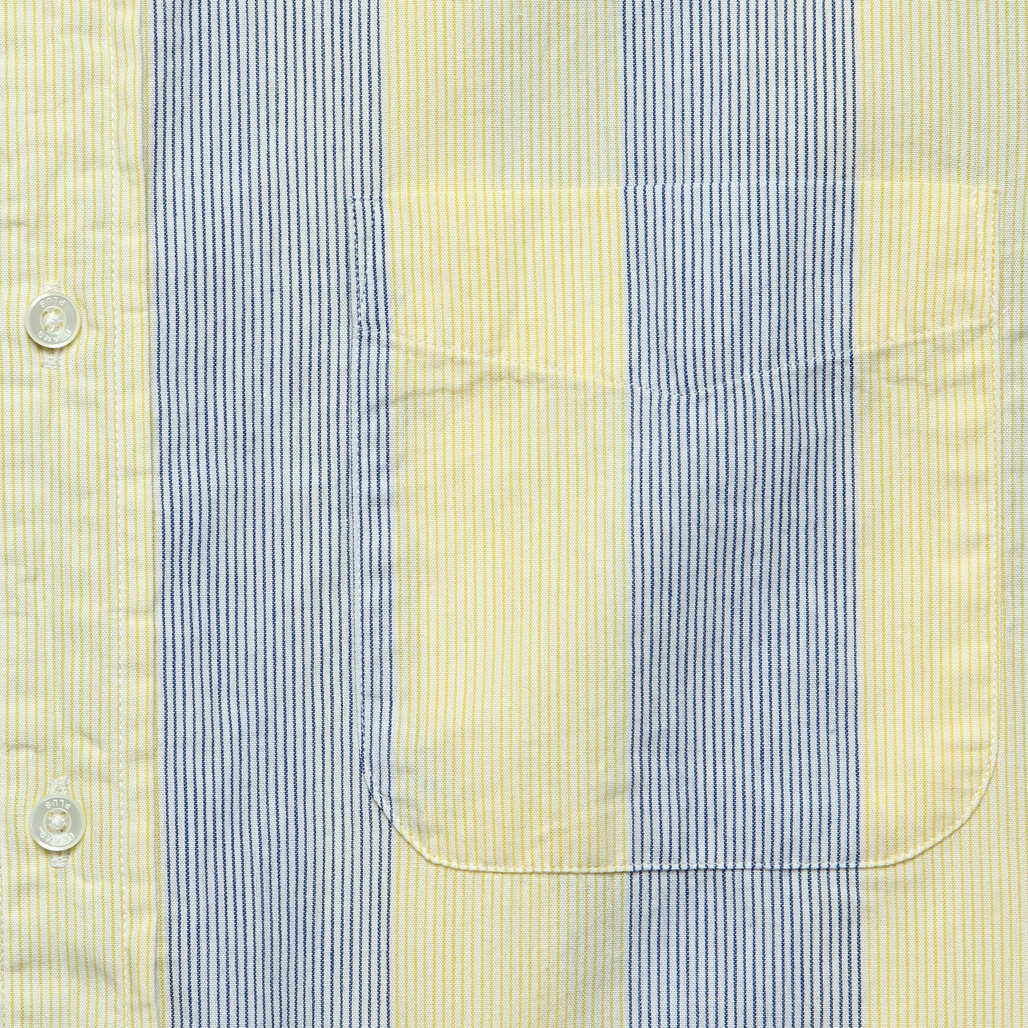 
                          Short Sleeve Shadow Stripe - Light Blue/Yellow - BEAMS+ - STAG Provisions - Tops - S/S Woven - Stripe
                        